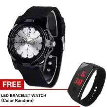 ภาพขนาดย่อของสินค้านาฬิกาข้อมือ สำหรับคุณผู้ชาย พร้อม นาฬิกา LED ฟรี