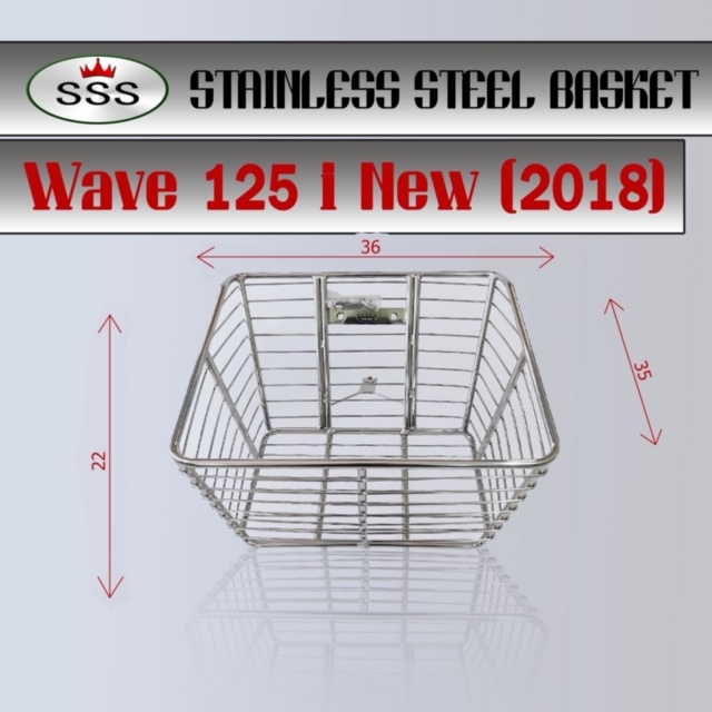 ตะกร้าสแตนเลส Honda Wave 125 I New 2018 เวฟ ราคา 1,990 บาท*ส่งฟรี