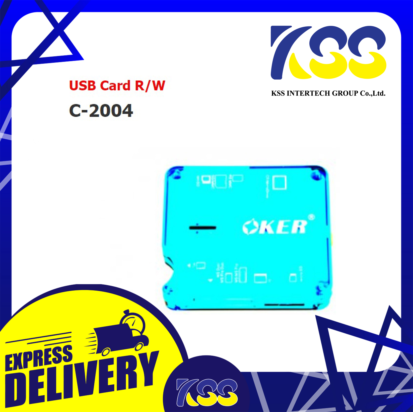 อุปกรณ์อ่านการ์ด การ์ดรีดเดอร์ Oker Card reader C-2004 USB 2.0 รับประกันสินค้า 6 เดือน เปิดใบกำกับภาษีเต็มรูปแบบได้