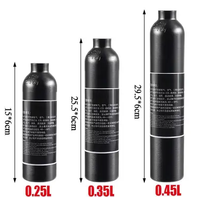 PCP เพนท์บอล airforce 0.2L 0.25L 0.3L 0.35L 0.45L ถัง hPa กระบอกอากาศขวดที่มีฝาครอบ 300bar 4500psi m18x1.5 อะลูมินัมอัลลอย