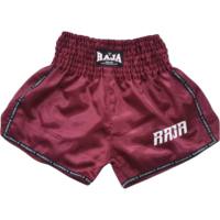 กางเกงมวย กางเกงมวยไทย กางเกงซ้อมมวย RAJA BOXING สกรีน RAJA ปลายขา (ผ้าต่วนแท้100%) Muay Thai Shorts