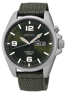 ดูภาพ นาฬิกาข้อมือ ผู้ชาย SEIKO KINETIC Military รุ่น SMY141P1 หน้าปัด สายสีเขียว ขนาดตัวเรือน 41 มม สามารถสำรองพลังงานนาน 6 เดือน เพิ่มเติม นาฬิกาข้อมือ ผู้ชาย SEIKO KINETIC Military รุ่น SMY141P1 หน้าปัด สายสีเขียว ขนาดตัวเรือน 41 มม สามารถสำรองพลังงานนาน 6 เดือน