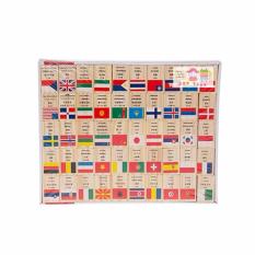 JKP Toys ของเล่นเสริมพัฒนาการ ของเล่น ของเล่นไม้ชุดโดมิโนธงประจำชาติ 100 ประเทศ