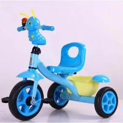 Kids castle จักรยานสามล้อปั่นมีไฟมีเสียงดนตรีสำหรับเด็กพี่หนอนน้อยสีฟ้า