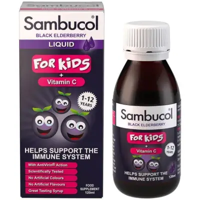 Sambucol Black Elderberry Liquid For Kids + Vitamin C