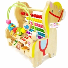 ❤️ส่งฟรี❤️  Todds & Kids Toys ของเล่นไม้เสริมพัฒนาการ ลูกคิดสอนนับเลข ขดลวดฝึกสมาธิลายม้าน้อย