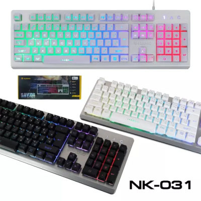 NUBWO NK-31 คีย์บอร์ดเกมส์มิ่งปุ่มนิ่มไฟรุ้ง 7สี SAVIOR Rubber Keyboard Gaming (ประกันศูนย์ 1ปี)