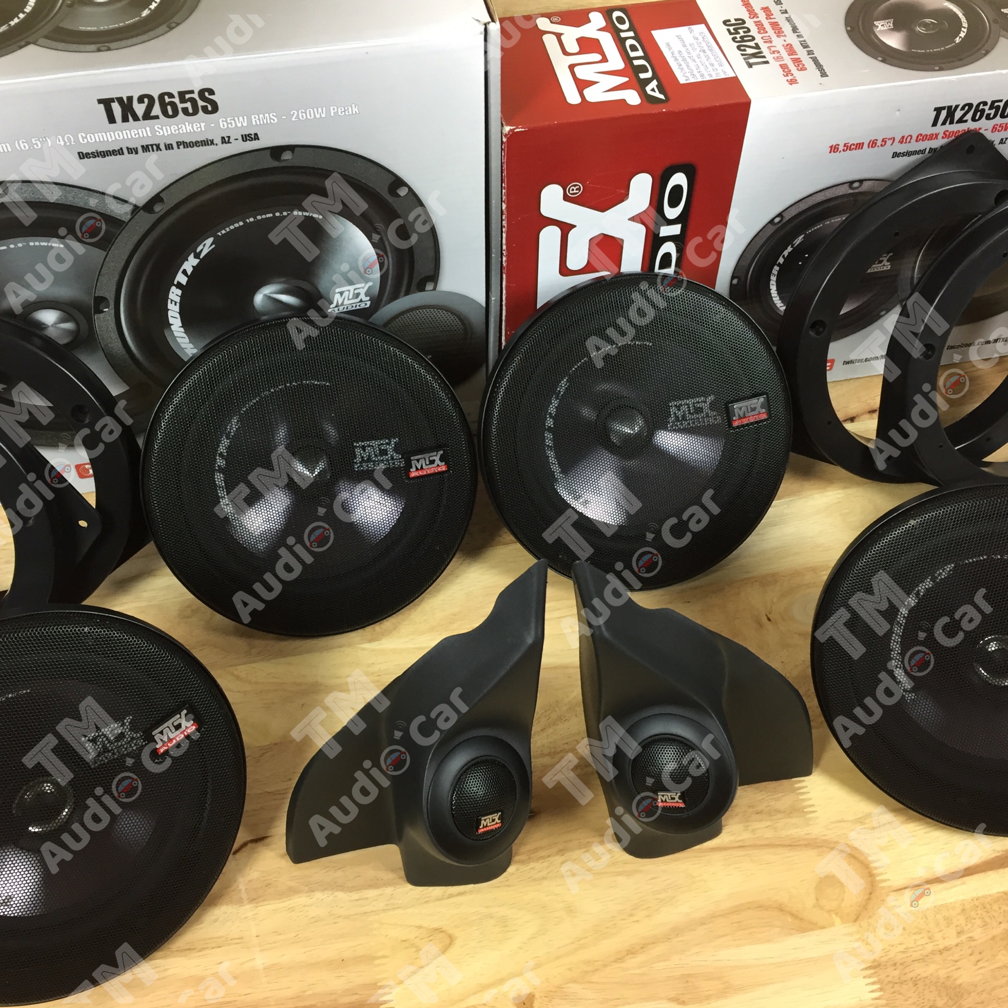 หูช้างตรงรุ่น TOYOTA VIGO-FORTUNER 2004-2014 + ลำโพง 6.5” MTX-TX265S + MTX-TX265C + ฐานรองลำโพงจำนวน 2คู่ ราคา 5,050 บาท*ส่งฟรี