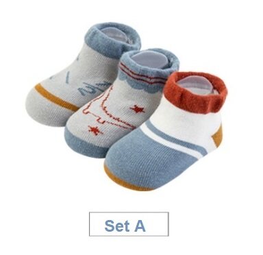 ถุงเท้าเด็ก 3คู่ มีกันลื่น ไซส์ S, M (3เดือน-3ปี)  ถุงเท้าข้อสั้น ถุงเท้าทารก ถุงเท้าเด็กชาย ถุงเท้าเด็กหญิง ถุงเท้า baby socks kid accessorize