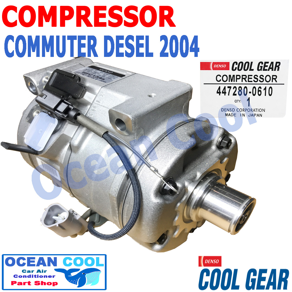 คอมเพรสเซอร์ คอมมิวเตอร์ ปี 2004 ดีเซล COM0049 10S17C COOL GEAR รหัส 447280-0610 compressor Toyota Commuter 2004 Diesel 10S17C คอมแอร์รถยนต์ คอมแอร์ คอมเพลสเซอร์ โตโยต้าไฮเอช คอมมิวเตอร์ ดีเซล อะไหล่ แอร์ รถยนต์ ราคา 7,500 บาท*ส่งฟรี