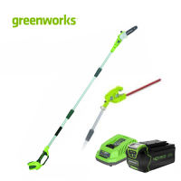 Greenworks เลื่อยตัดแต่งกิ่งไม้ แบบ 2in1 40V รวมแบตเตอรี่และแท่นชาร์จ (1300607THset)