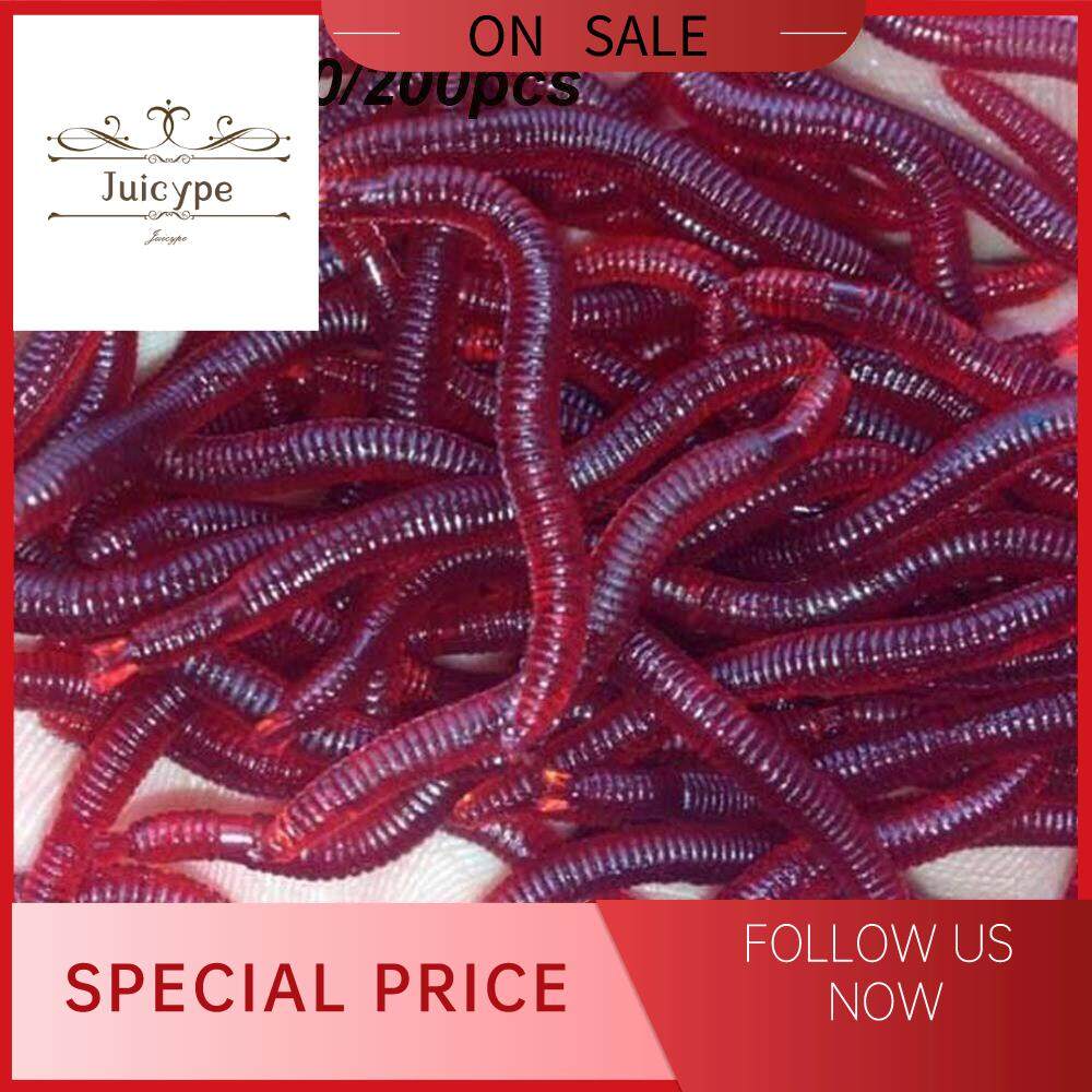 Worm Fishing Lure,4Cm Soft Insects False Earthworm Red Worm Blood Bloodworm  Lures Artificial Baits for Bass Carp