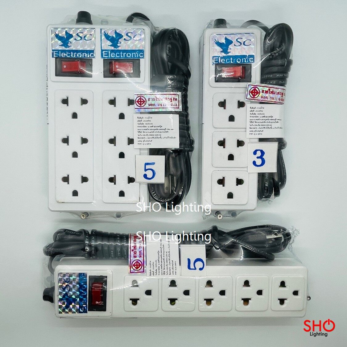 ปลั๊กพ่วง คุณภาพ มาตราฐาน มอก. ขนาด 3 - 6 ช่อง Extension Cord (2P+E) 3 - 6 ways