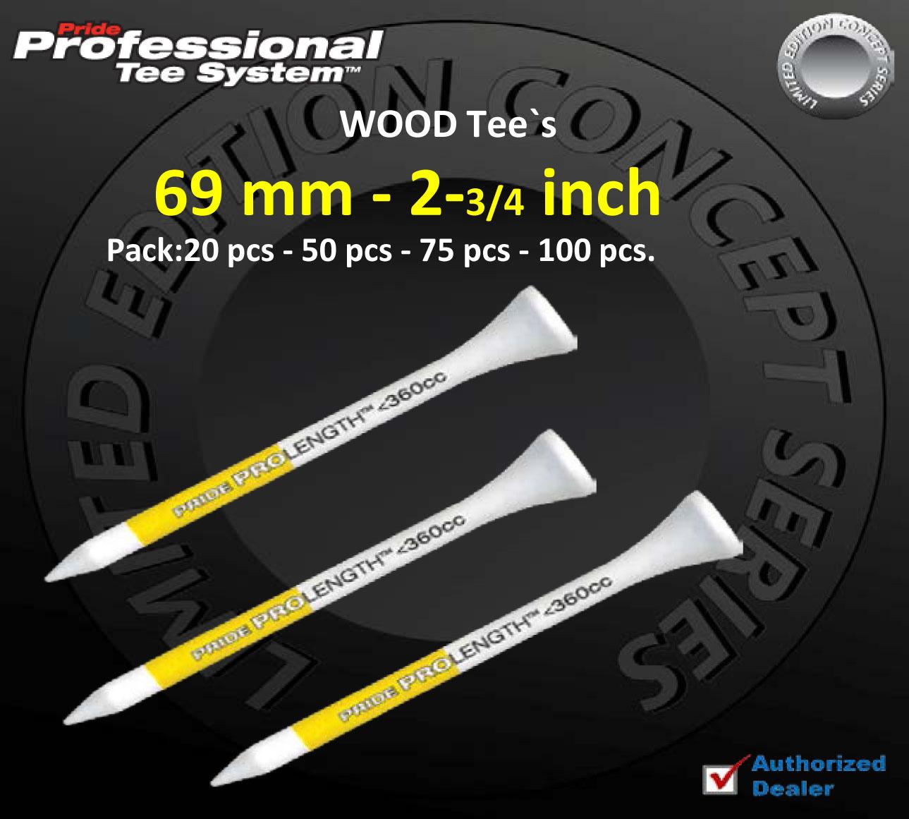 Golf Pride Professional PTS Wood Tee 69 mm/ 2-3/4 inch ( Pack: 20-50-75-100 pcs )