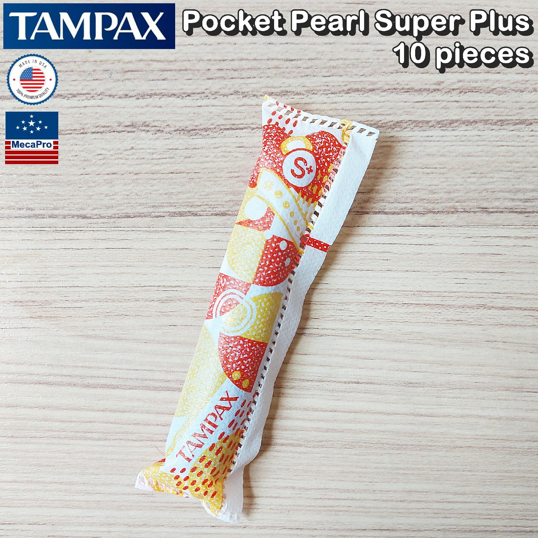 Tampax® Pocket Pearl Plastic Tampons Super Plus 10 pieces ผ้าอนามัยแบบสอด 10 ชิ้น เหมาะกับวันมามาก