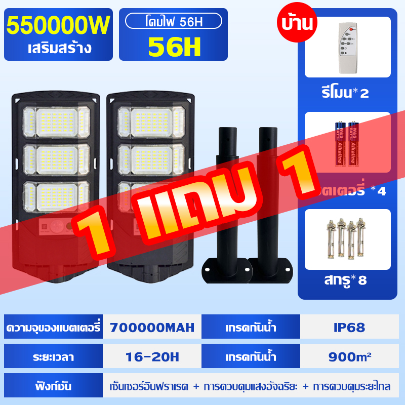 รับประกัน 30 ปี ไฟถนนโซล่าเซลล์ ไฟโซล่าเซลล์ 120000W ไฟโซล่าเซล Solar Light แสงสีขาว IP67กันน้ำป้องกันฟ้าผ่า สว่างขึ้นโดยอัตโนมัตตอนกลางคืน LED โซล่าเซลล์ solar street lamp หลอดไฟ led