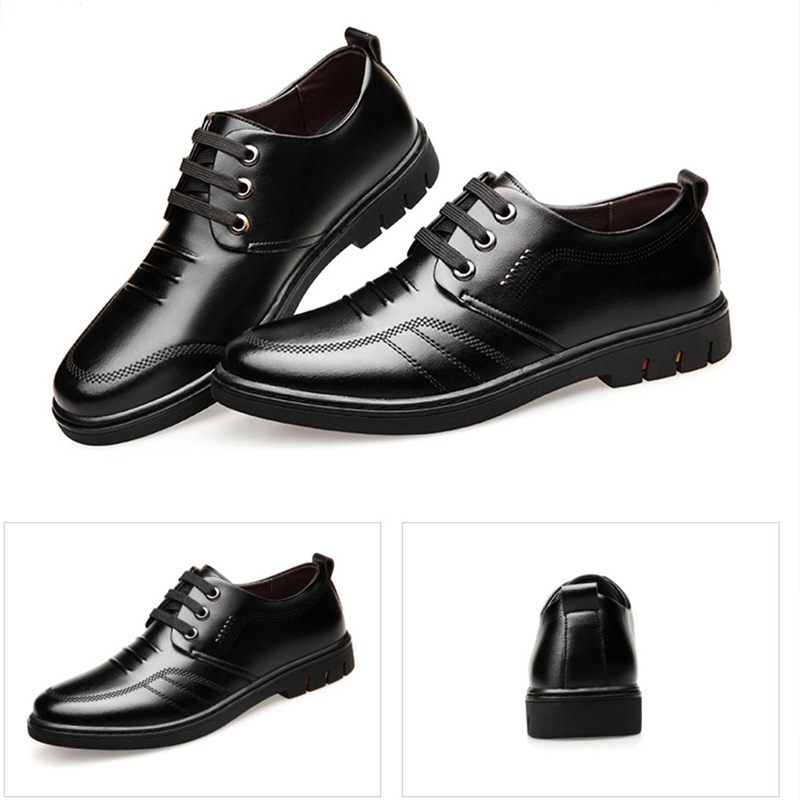 Men Formal Shoesรองเท้ากีฬาเสริมส้นด้านในของผู้ชาย Shoes Man รองเท้าทำงานผู้ชาย รองเท้าหนังเทียม รองเท้าสุภาพ แบบคลาสสิก