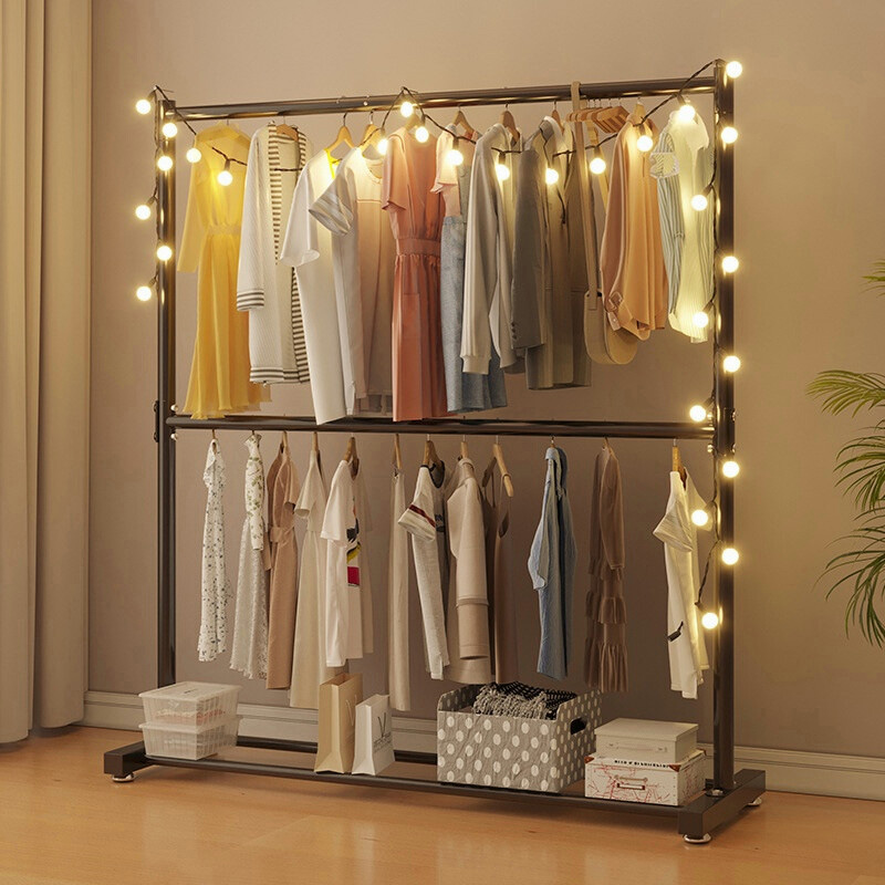 ราวแขวนผ้าเหล็ก ราวแขวนผ้า2ชั้น ที่ตากผ้าเหล็ก ราวตากผ้า ราวแขวนเสื้อผ้าแขวนเสื้อผ้าได้เยอะ รับน้ำหนักได้ดี รุ่น 2032 ราคา 225 บาท*ส่งฟรี