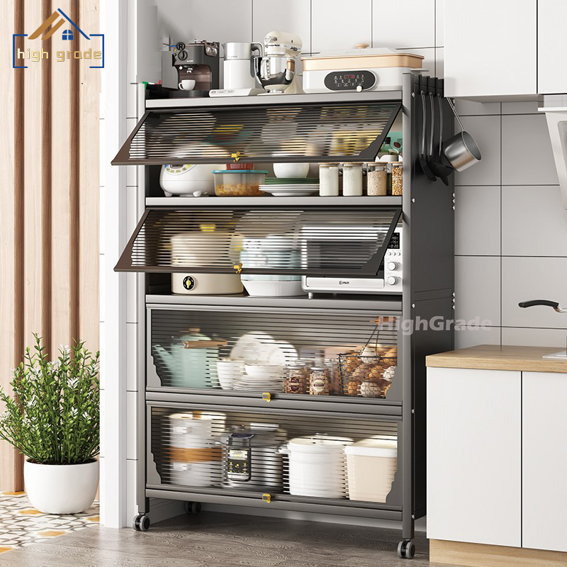 [รุ่นอัปเกรด ที่กว้างขึ้น ]ตู้เก็บของอเนกประสงค์ มีล้อ ชั้นวางของในครัว ตู้เก็บของในครัว ชั้นวางไมโครเวฟ ตู้เก็บจาน ราคา 1,888 บาท*ส่งฟรี