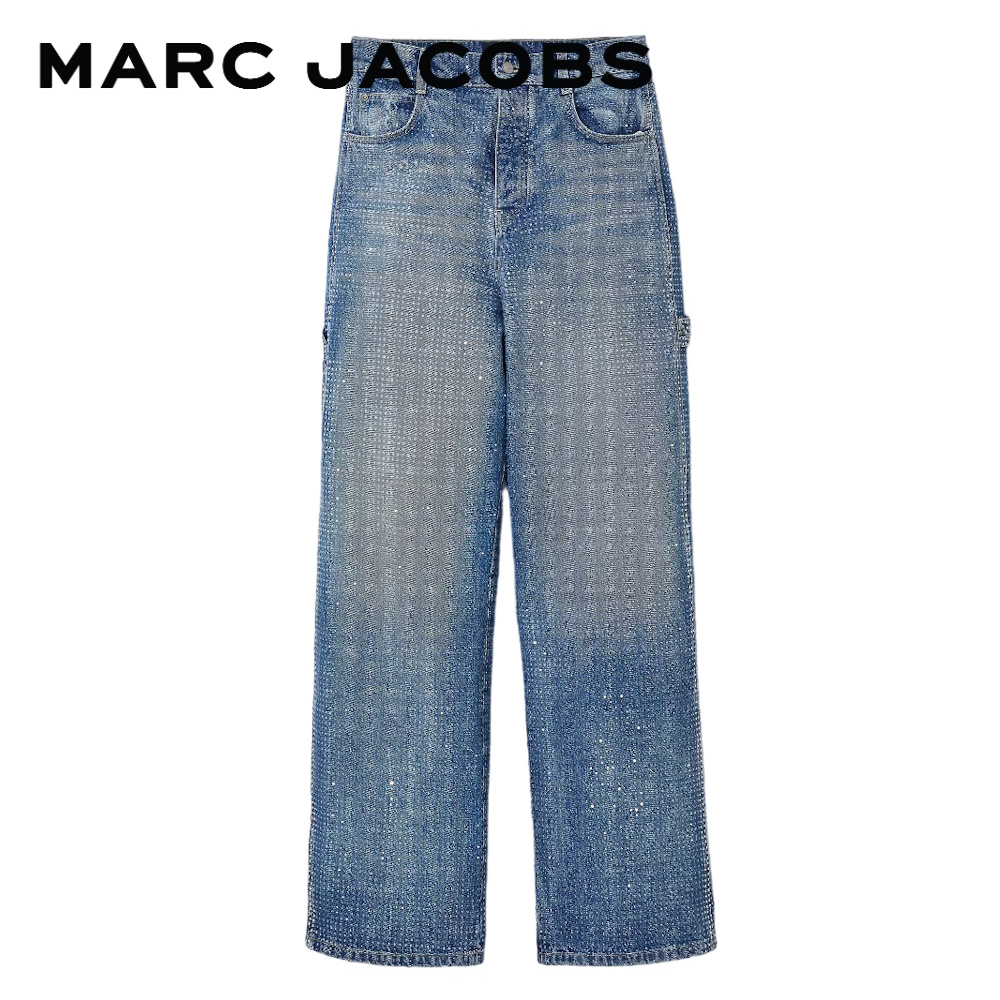 MARC JACOBS THE CRYSTAL DENIM OVERSIZED JEAN SP24 2S4RBT003D08 กางเกงยีนส์ ราคา 38,500 บาท*ส่งฟรี