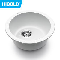 HIGOLD Bar Sinks Round Kitchen Sink Undermount Topmount Kitchen Quartz Sink Modern Home Design