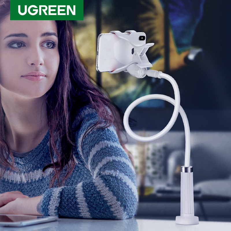 UGREEN ที่วางมือถือ Phone Holder for VIVO OPPO iPhone, SAMSUNG, Huawei, Xiaomi, Redmi Arm Lazy Mobile Phone Goosneck Stand Holder for iPhone 8/X Flexible Bed Desk Table Clip Bracket for Phone Stand
