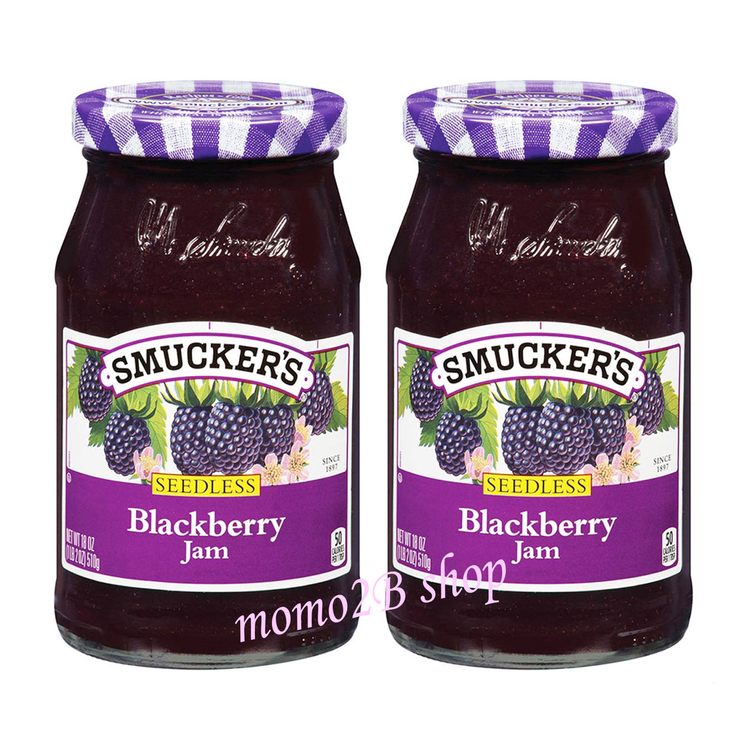 Smucker’s Jam สมักเกอร์ แยมผลไม้ รสแบล็กเบอร์รี ขนาด 340 กรัม (2 กระปุก)