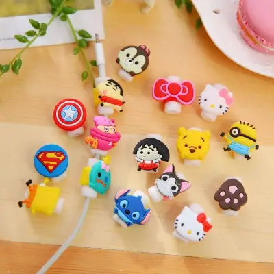 KUDOSTH - Cute Cartoon USB Charger Cable Winder Protective Case Earphone Cord Sleeve Wire Cover Data line Protector For iphone 7 8 plus