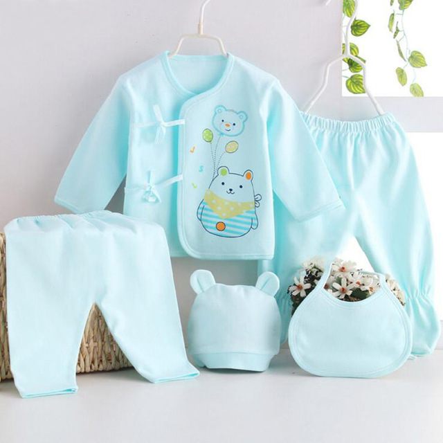 BabySafe ชุดสำหรับเด็กแรกเกิด (5 ชิ้น/เซ็ต) ชุดชั้นในเด็กทารกชุด unisex เสื้อแขนยาว