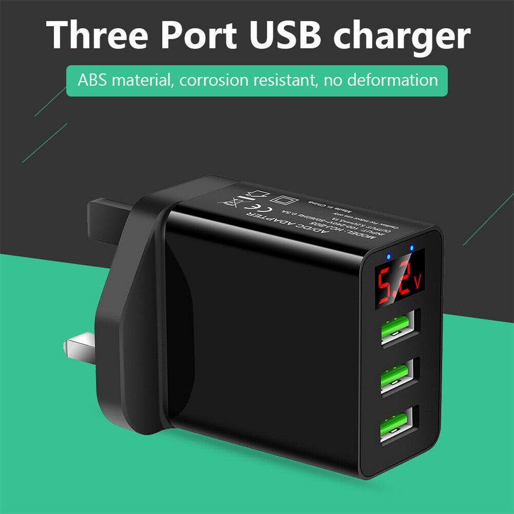 SIKONG แบบพกพา3พอร์ตเร็ว Quick Charge ยูเคอียูที่ชาร์จปลั๊ก US อะแดปเตอร์ทรานสฟอร์มเมอร์ USB