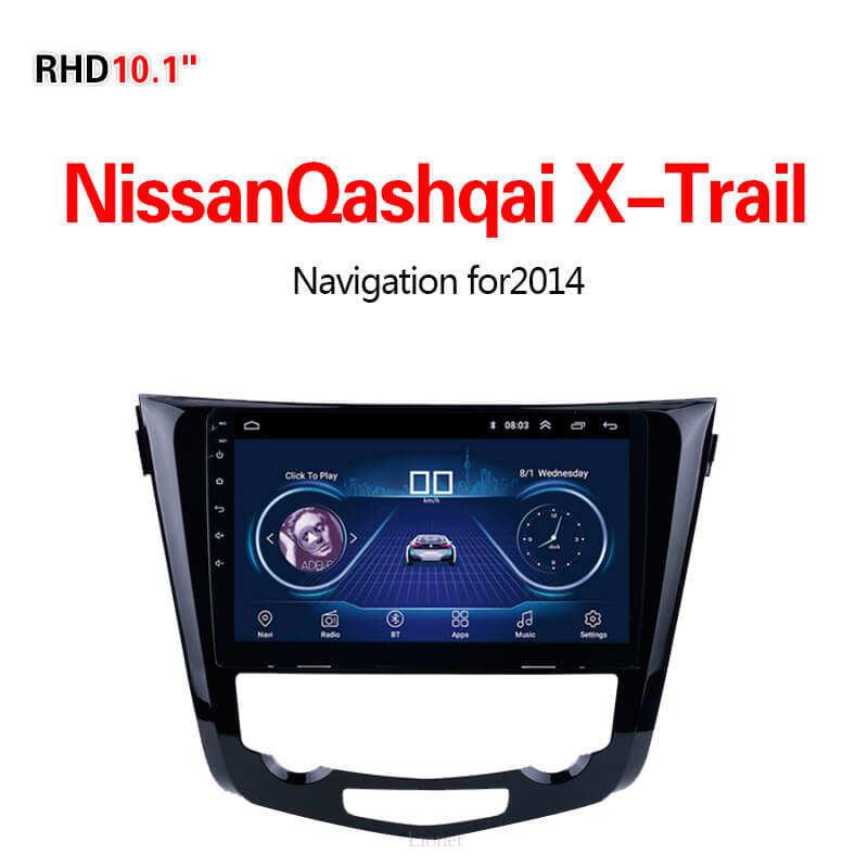 จอแอนดรอย วิทยุแอนดรอย เครื่องเสียงรถยนต์ Nissan Qashqai X-Trail 2014 10.1 Inch Android 9.0 WIFI 1G/16G Google Map