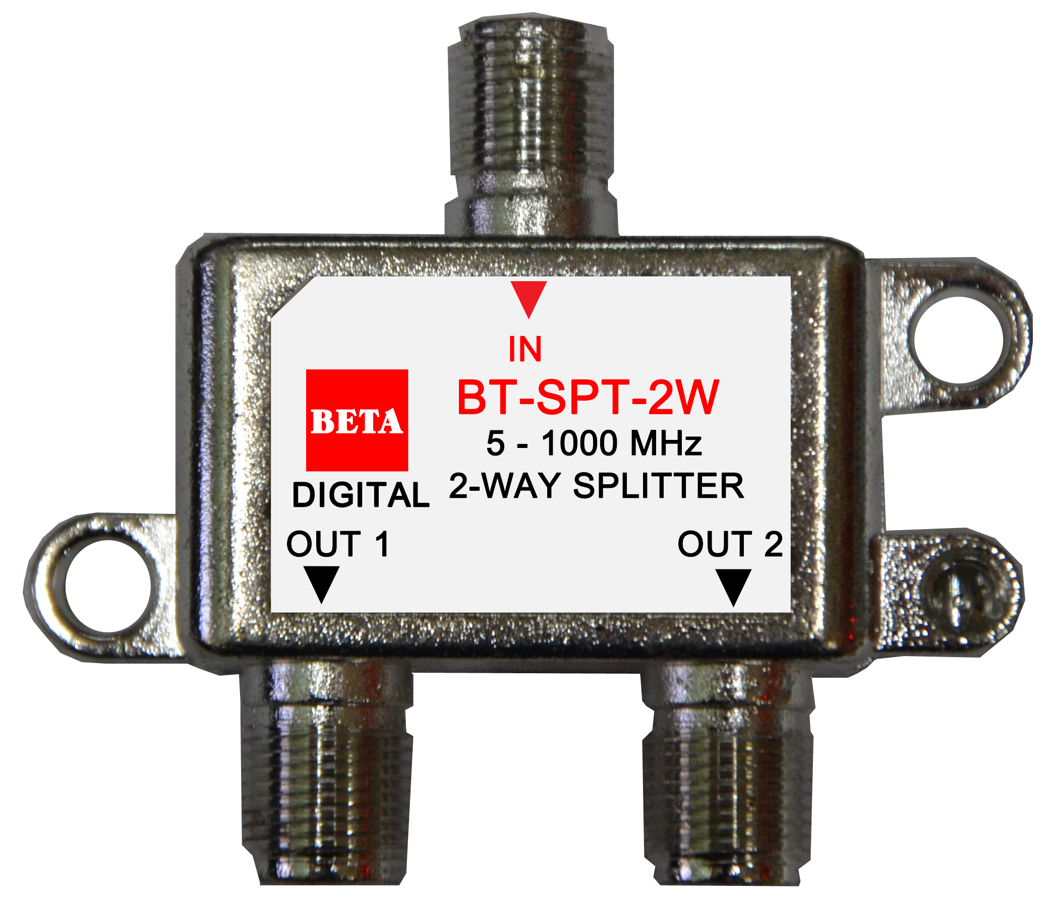 BETA Splitter 2 ways All-Port Power Pass รองรับความถี่ 5-1000Mhz (สีเงิน) ราคา 100 บาท*ส่งฟรี