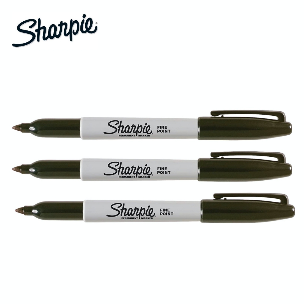 Sharpie ปากกาเคมี ปากกา Permanent ชาร์ปี้ Ultra Fine 1.0mm (แพ็ค 3 ด้าม) - สีดำ