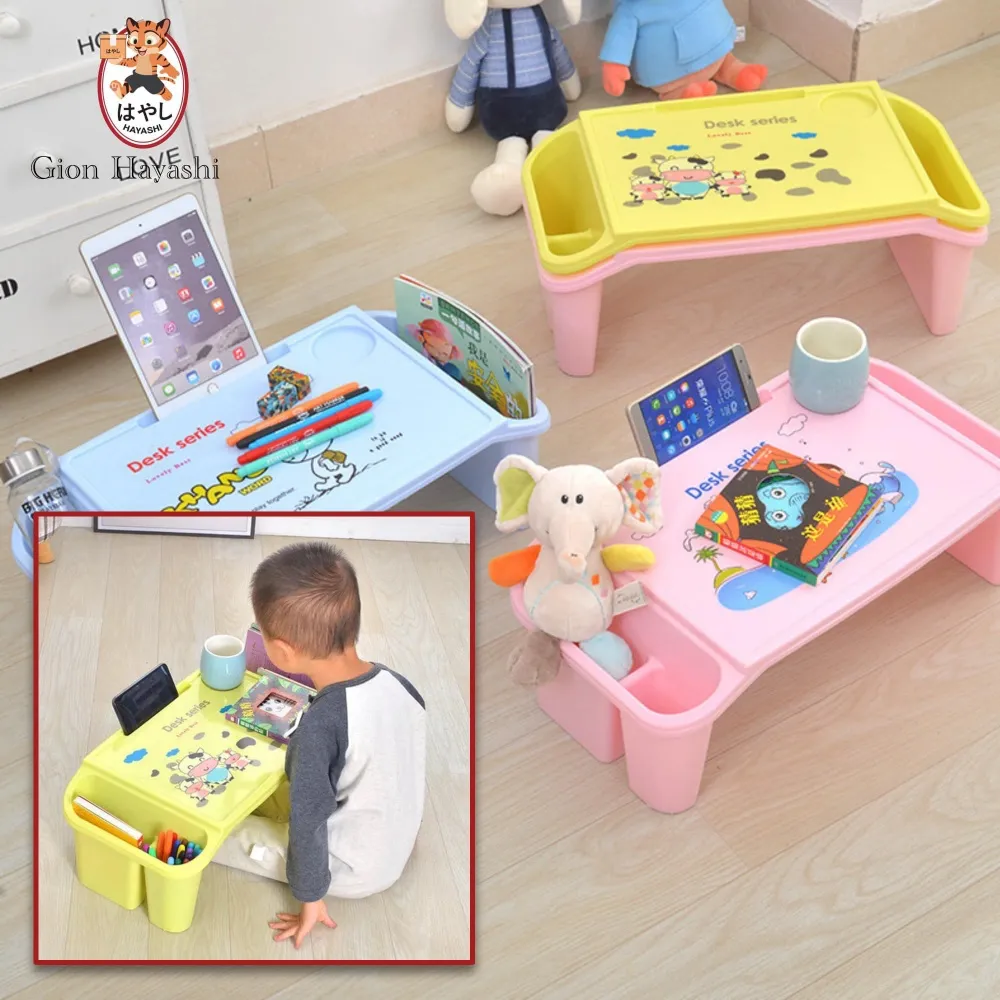 [ มี 4 สี ] Gion -โต๊ะเด็กเล็ก โต๊ะญี่ปุ่น โต๊ะเขียนหนังสือ ขนาดเล็ก พร้อมช่องเก็บของ ลายการ์ตูน คละลาย