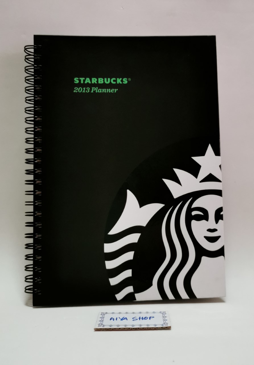 สตาร์บัคส์แพลนเนอร์  2013 Starbucks planner 2013 สมุดจดบันทึก ไดอารี่สตาร์บัคส์ ของแท้ ของสะสม เล่มสีดำ