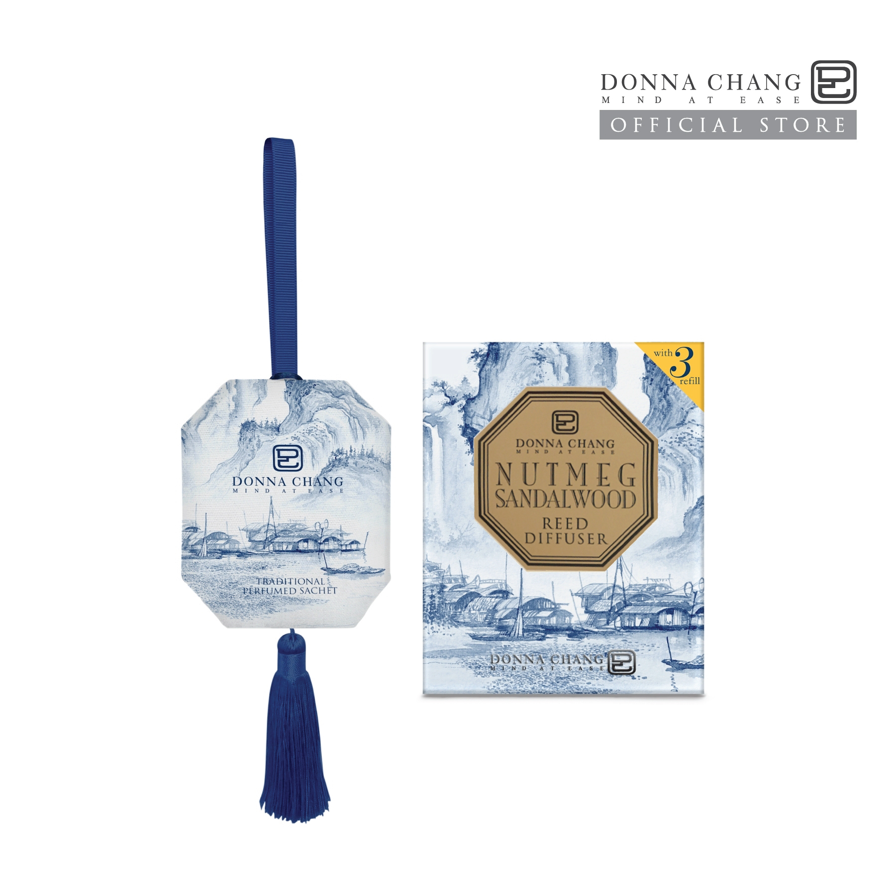 DONNA CHANG Nutmeg Sandalwood Perfumed Sachet 60g ดอนน่า แชง ถุงหอมปรับอากาศ ถุงหอม น้ำหอมปรับอากาศ น้ำหอมในรถยนต์ ราคา 635 บาท*ส่งฟรี