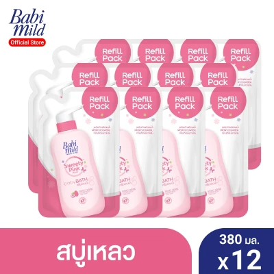 Babi Mild Baby Bath Sweety Pink Plus refill 380 ml X12