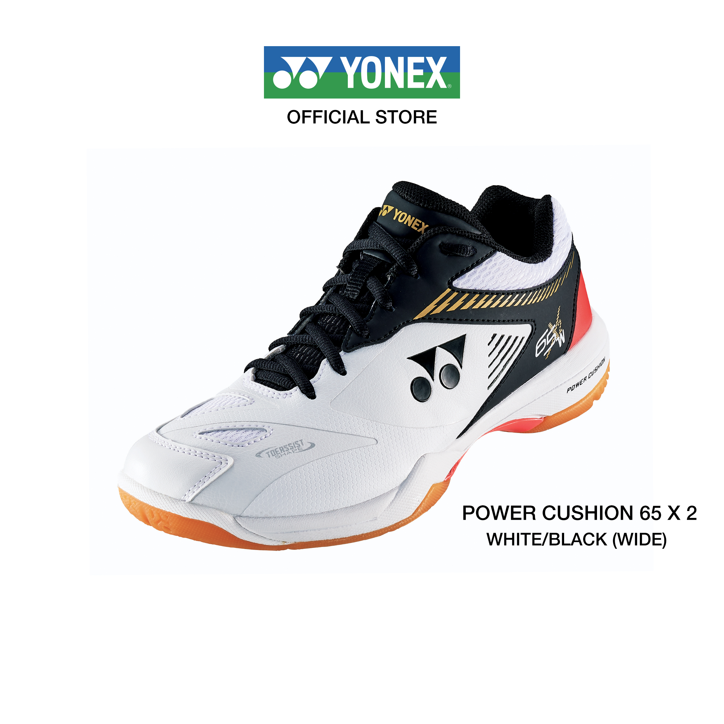(SIZE US MEN) รองเท้าแบดมินตัน YONEX รุ่น POWER CUSHION 65 X 2 WIDE  (SHB65X2) รองเท้าให้ความกระชับเท้าและความมั่นคงเพื่อตอบสนองการเคลื่อนไหวที่รวดเร็ว
