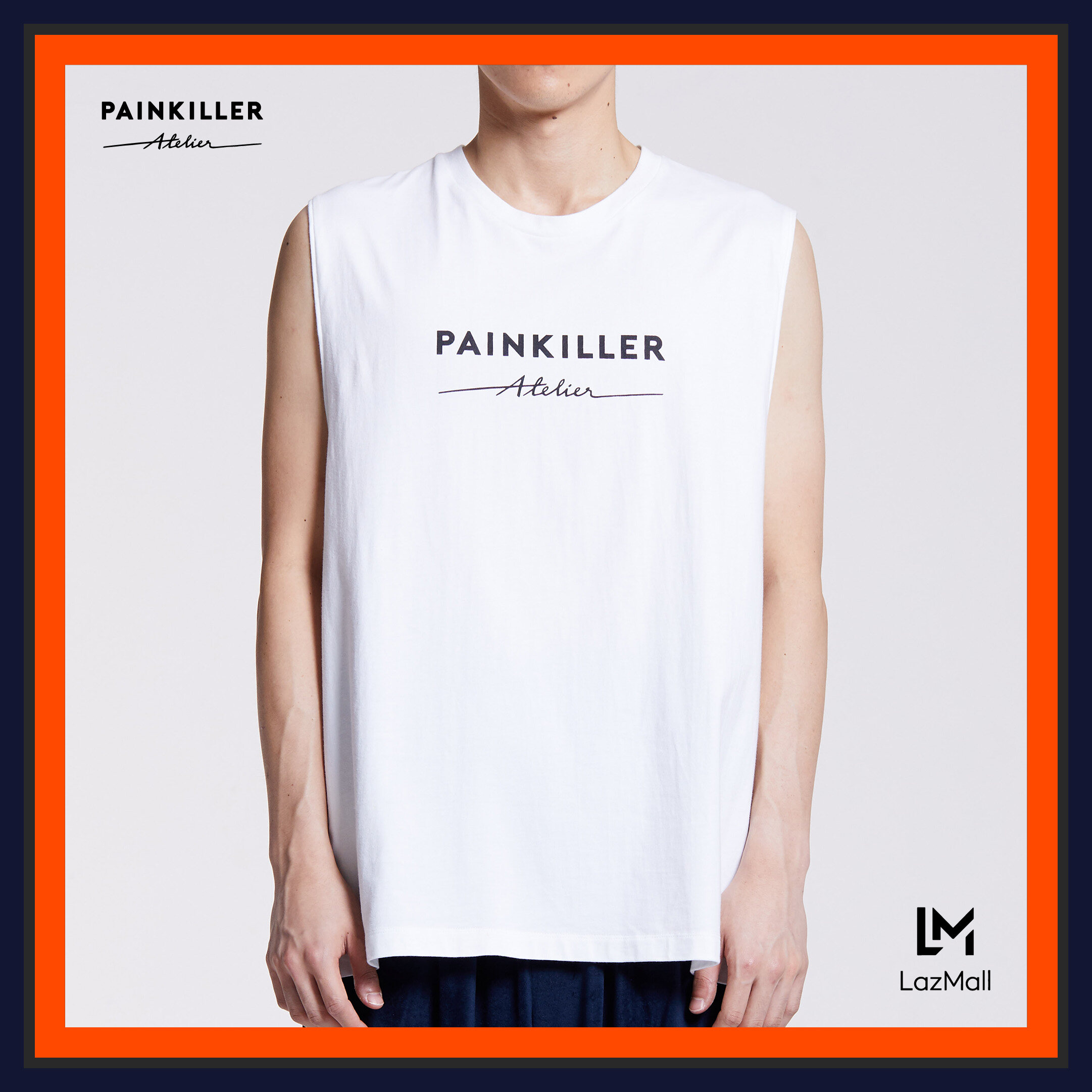 (PAINKILLER) PATH Sleeveless T-Shirt / เสื้อยืดผู้ชาย เสื้อแขนกุดชาย โอเวอร์ไซส์ เสื้อผ้าผู้ชาย เพนคิลเลอร์ / Tank Top Menswear PAINKILLER / AW20