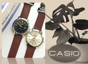 สินค้า (พร้อมกล่อง) นาฬิกาข้อมือ สายหนัง นาฬิกาcasio นาฬิกาผู้ชาย นาฬิกาผู้ชาย ผู้หญิง นาฬิกาสายหนัง ระบบเข็ม แสดงวันที่  RC614