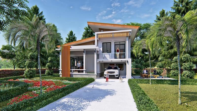 แบบบ้านชั้นครึ่งบ้านเกษตรรุ่งอรุณ2ห้องนอน 1ห้องน้ำมีที่จอดรถยนต์ชั้นล่าง BluePrint-0175 แบบสำหรับขอปลูกสร้างและยื่นกู้ธนาคาร ราคา 15,000 บาท*ส่งฟรี