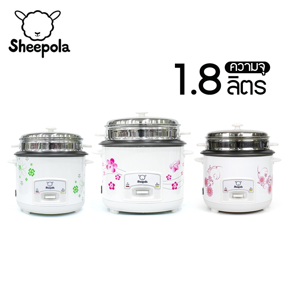 หม้อหุงข้าวขนาดใหญ่ 1.8 ลิตร มี2สี รับประกัน1ปี มีมาตรฐาน มอก.1039-2547 หม้อหนา ทนทาน กระจายความร้อน ล้างง่าย Sheepolamall ราคา 438 บาท*ส่งฟรี