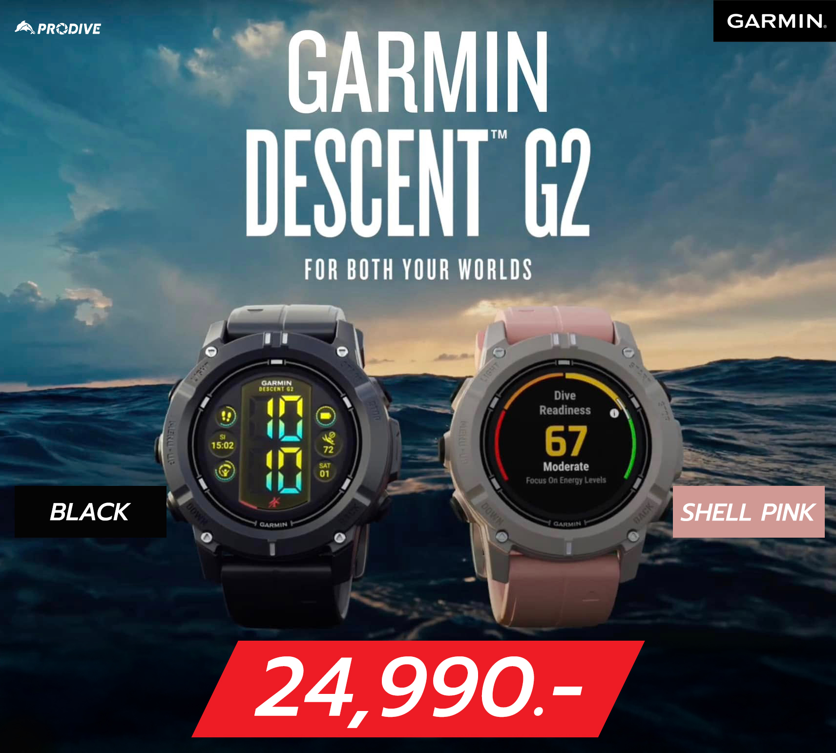 Garmin Descent G2 Divecomputer -Ready to Ship- Diving Watch with a Colorful, Sharp Amoled Screen That Is Clear Underwater. ราคา 28,740 บาท*ส่งฟรี