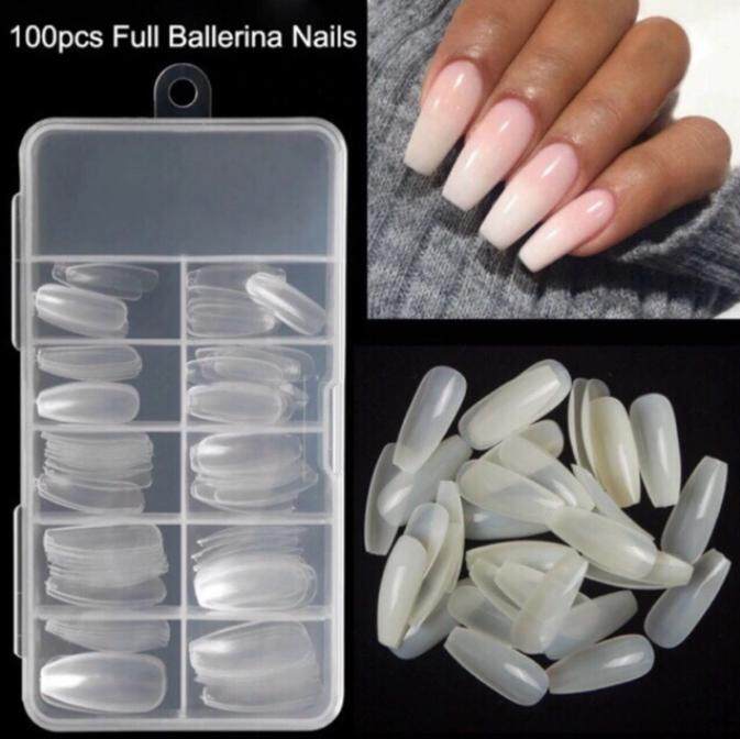 เล็บพีวีซี PVC Nail 100ชิ้น ทรงคอฟฟี่ สีขุ่น/ใส เล็บปลอม ต่อเล็บยาว เล็บต่อ เล็บยาว ช่างต่อเล็บ เล็บสวย เล็บต่อ เล็บปลอม เล็บพีวีซี ต่อเล็บ อคลีลิค nailtips nailextension Nailsalon pvcnail