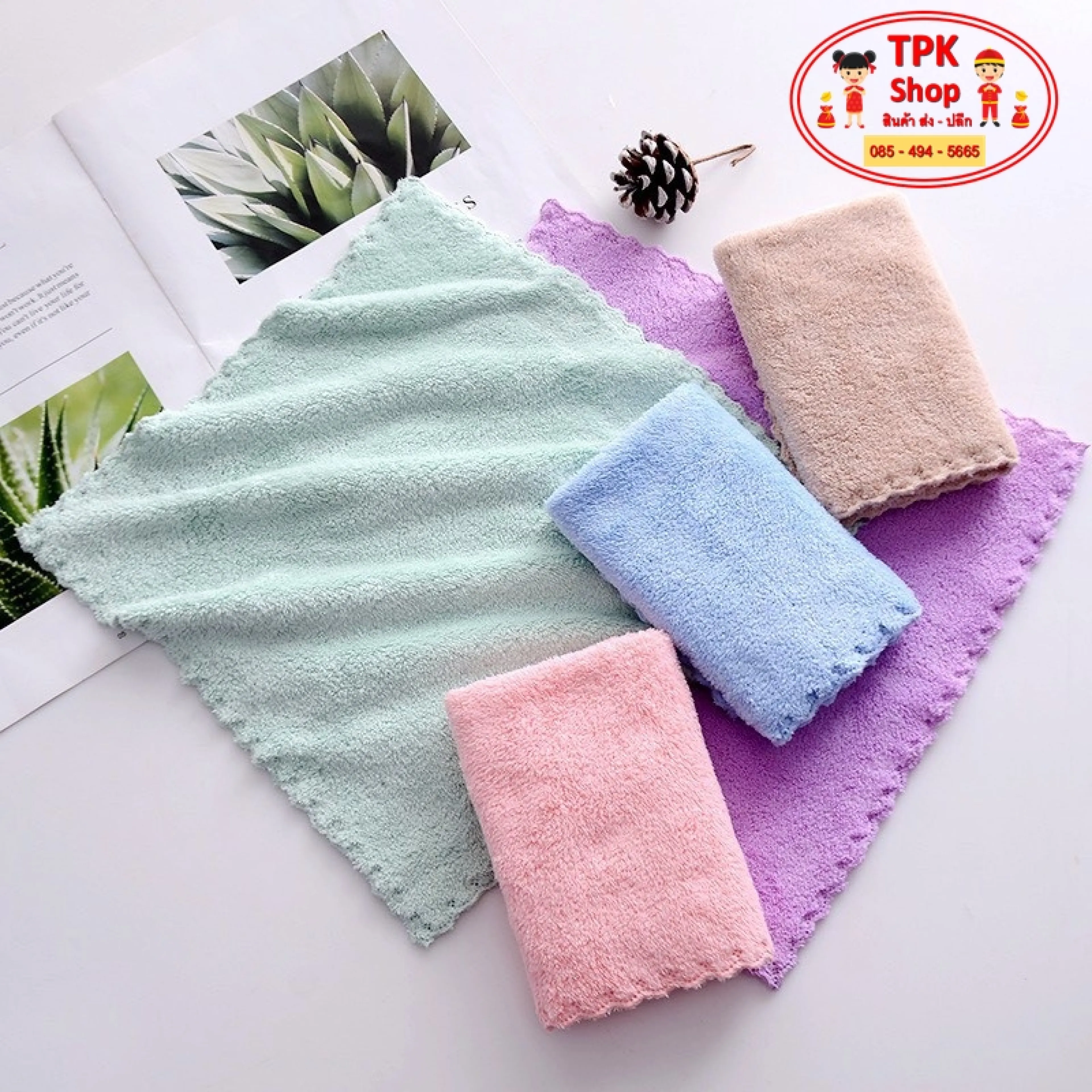 Cloth, Dishcloth, Hand Towel (Large Size), Car Cloth, Microfiber, Hand Towel, Multi-Purpose Cloth Microfiber Cloth, Size 30X30 Cm. (Assorted Colors)