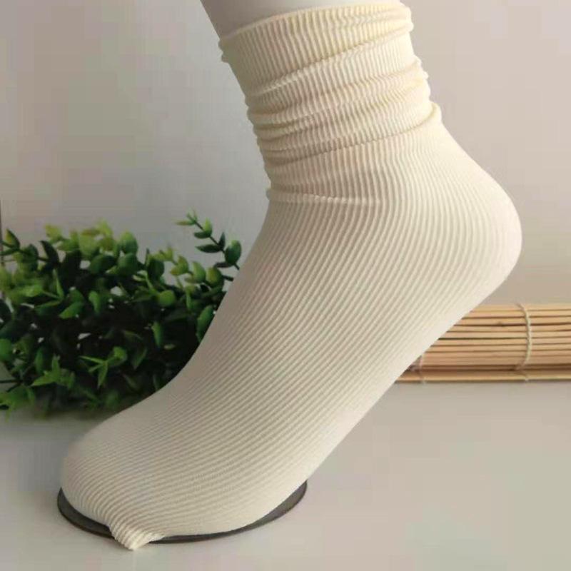 MNO.9 Fashion Retro Solid Color Ankle Socks  ถุงเท้าหญิง วินเทจ สไตส์ญี่ปุ่น ถุงเท้ายาว