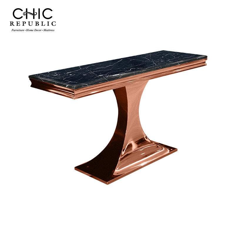 Chic Republic HERNANDEZ-RG/140 MARBLE,โต๊ะคอนโซล - สี ดำ