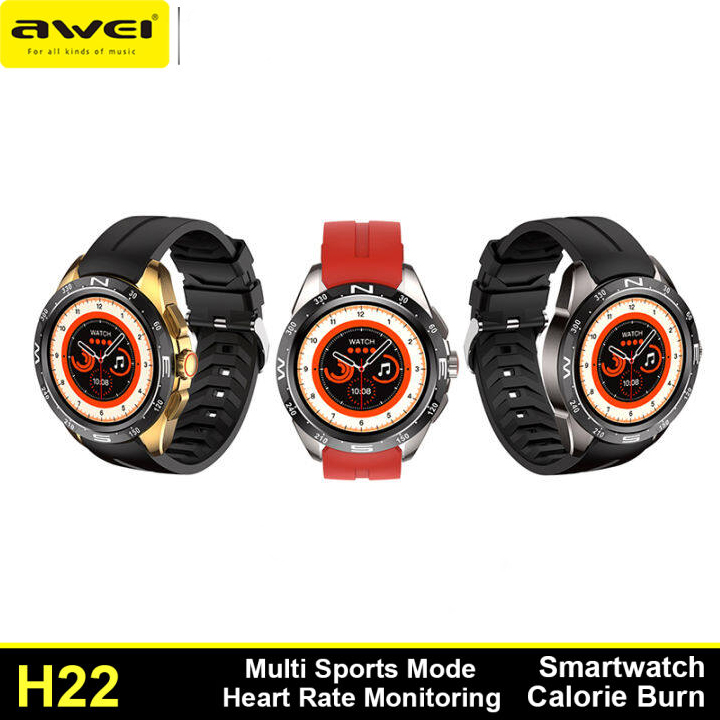 Awei H22 Smart Watch 1.39" HD Touch Control Screen Multi functional Sports Modes Blood Oxygen Pressure IP68 Waterproof Fitness Tracker Magnetic Charging Sport Watch for Outdoor Sport ราคา 1,662 บาท*ส่งฟรี
