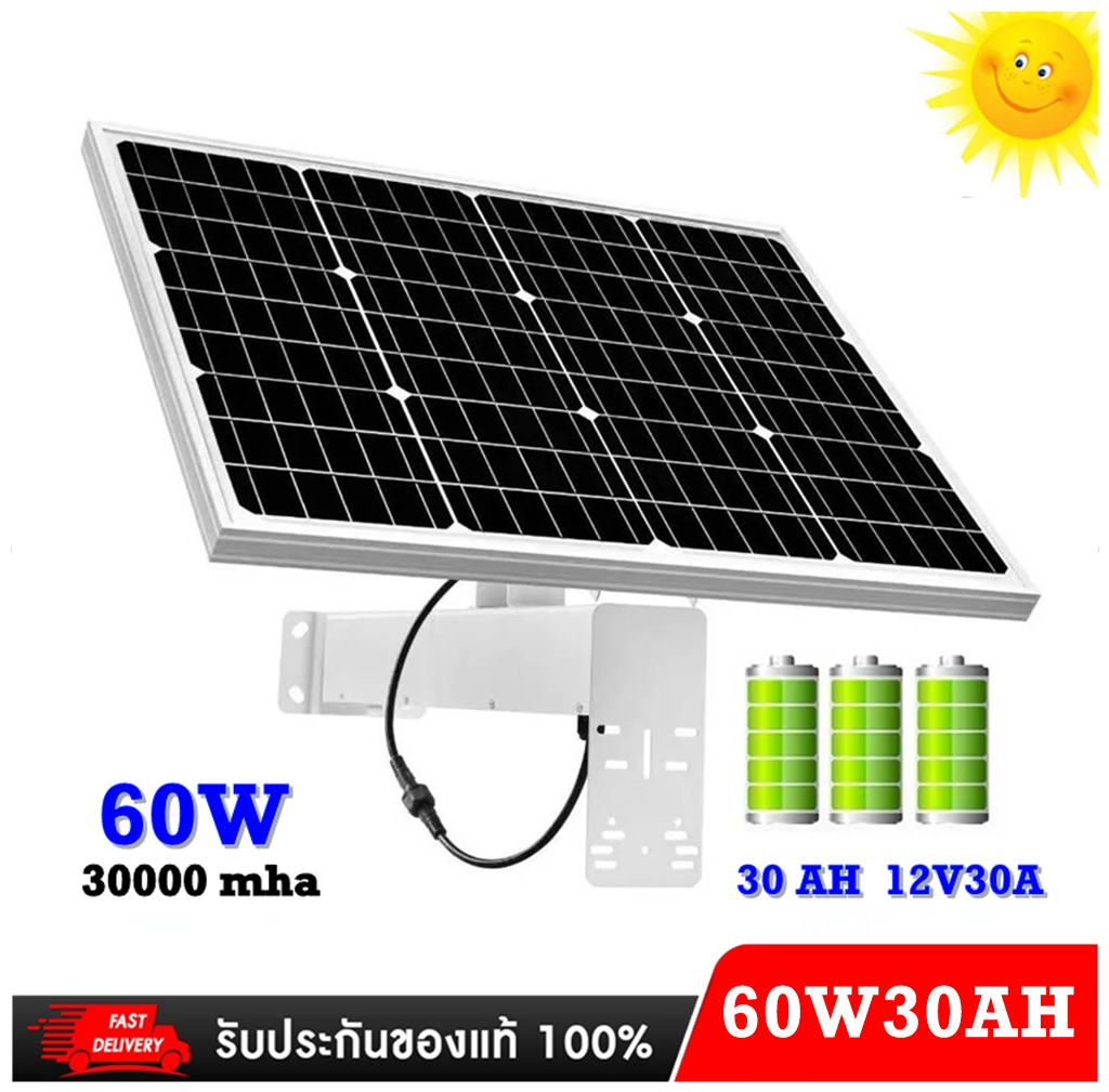 แผงโซล่าเซล กล้องวงจรปิด พลังงานแสงอาทิตย์ Nanotech รุ่น 60W30A *** ราคาไม่รวมกล้อง ราคา 8,990 บาท*ส่งฟรี