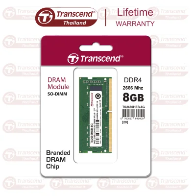 RAM-Memory for Notebook DDR4-2666 SO-DIMM 8GB : Premium Grade : Transcend- Limited Lifetime Warranty